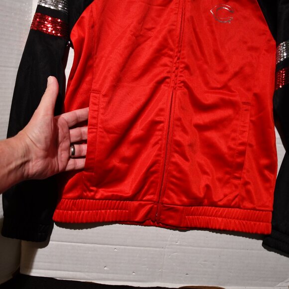 Womens Cincinati Reds MLB Sequin jacket Size M by GII Sports New Sample Tag - Picture 2 of 8